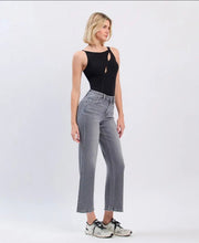 High Rise Ankle Slim Wide Leg Jeans