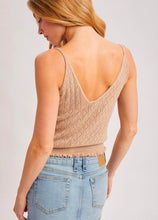 V-Neck Pointelle Knit Ruffled Hem Cami
