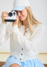 Eyelet Knit Pattern Button Down Cardigan