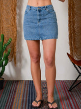 Western Stitch Detail Denim Mini Skirt