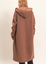 Oversized Hooded Open Front Coat