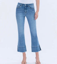 High Rise Trouser Slit Hem Kick Flare Jeans