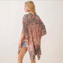 Bohemian Floral Paisley Print Kimono Cover Up