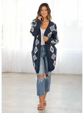 Southwestern Open Front Cardigan