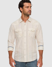 HUEYTOWN LS TEXTURED STRIPE WESTERN SHIRT