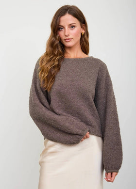 Long Sleeve Fuzzy Knit Pullover Sweater