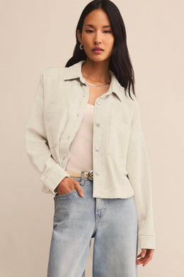 All Day Cropped Knit Jacket Off White