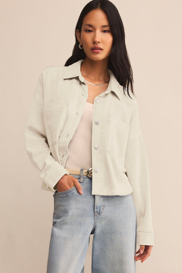 All Day Cropped Knit Jacket Off White