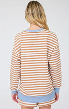 Striped Boxy Long Sleeve Contrast Knit Top
