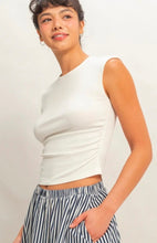 Ruched Waist Cap Sleeve Top