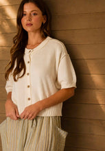 Raw Edge Detail Short Sleeve Knit Cardigan