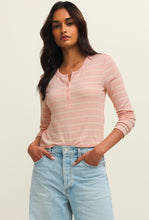 Ferris Henley Striped Top Washed Pink