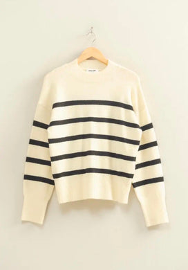 Striped High Neck Sweater