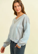 BRUSHED TERRY MIX MEDIA BLOCK SWEATSHIRT