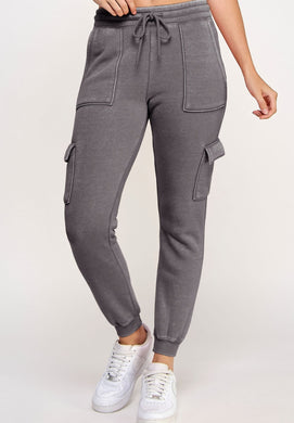 Fleece Burnout High Rise cargo Jogger