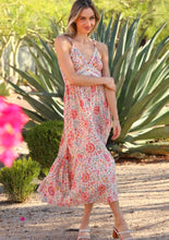 V Neck Lace Details Maxi Dress with Double Straps