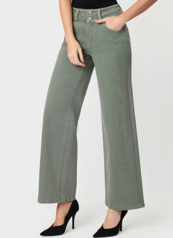 Super High Rise Double Wb 2 Buttons Wide Leg