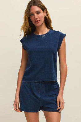 Camino Jersey Denim Top Indigo