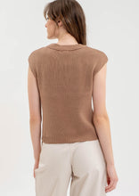 Sleeveless Crewneck Sweater Knit Top