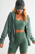 Fleece Hoodie Jacket with Tapered Sleeves