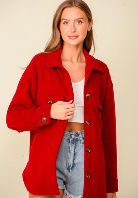 Cozy Brushed Waffle Oversized Shacket