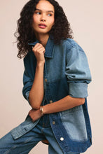 On The Road Color Block Jacket Mixed Indigo