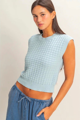 Textured Sleeveless Knit Top