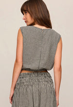 Merit Gingham Top Black