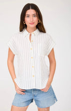 Stripe Extended Shoulder Collared Shirt