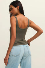 Renae Rib Tank Top Khaki Green