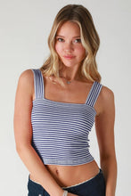 Modal Striped Square Crop Top