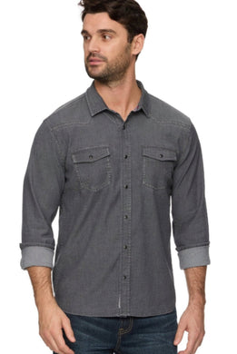 SACRAMENTO LS STRETCH CHAMBRAY WESTERN SHIRT