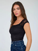 Lace Front Bow Detail Short Sleeve Knit Top