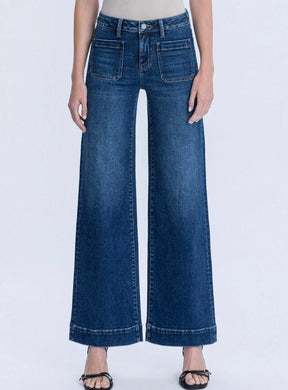 High Rise Dark Wash Trouser Wide Jeans