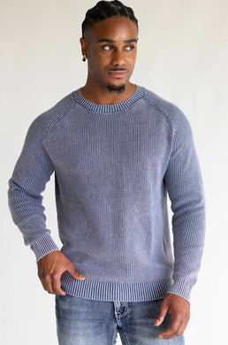 ALAMOSA ACID WASHED CREW NECK SWEATER