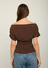 One-Shoulder Ruched Short Sleeve Knit Top
