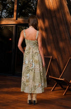 MULTI-PATTERN SLEEVELESS CORSET MIDI DRESS