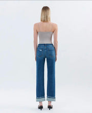 High Rise Cuffed Straight Jeans