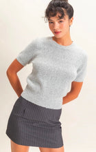 Crew Neck Short Sleeve Knit Top