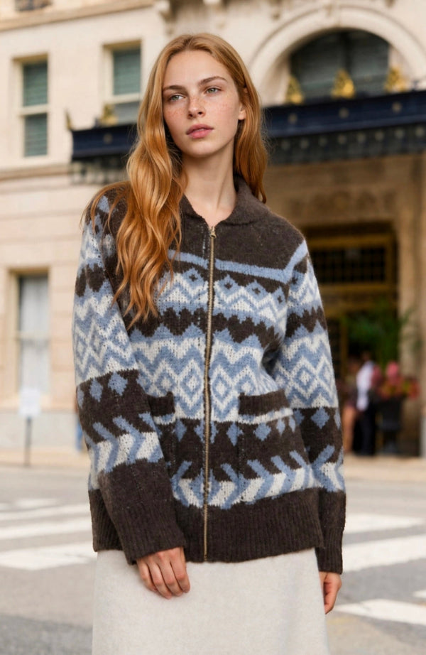Geometric Fair Isle Cardi