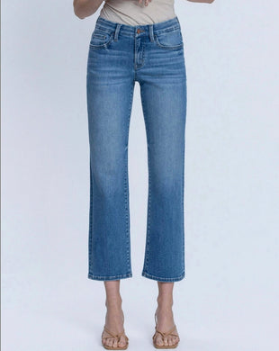 Mid Rise Medium Wash Ankle Straight