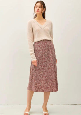 Print Midi Skirt with Elastic Waistband