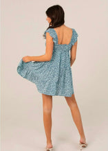 Flutter Sleeve Tiered Disty Print Short Dress
