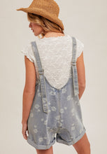 Flower Motif Denim Shortall
