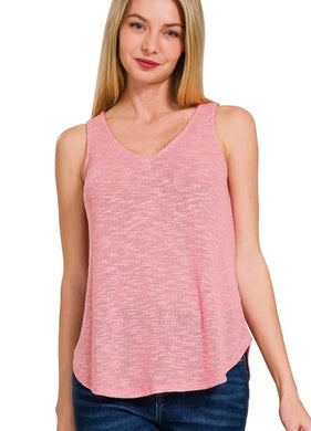 V Neck Slub Hacci Cami