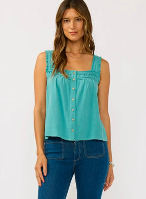 Pintuck Lace Trim Tank