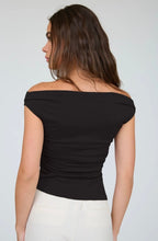 Off the Shoulder Ruched Detail Knit Top