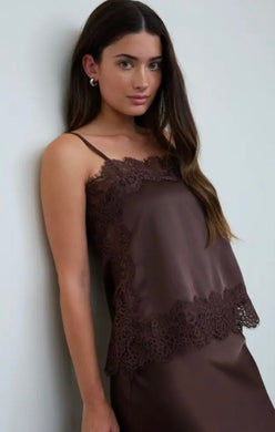Satin Lace Trim Detail Cami