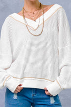 Waffle Textured Long Sleeve Top
