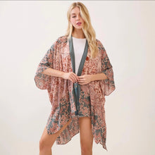 Bohemian Floral Paisley Print Kimono Cover Up